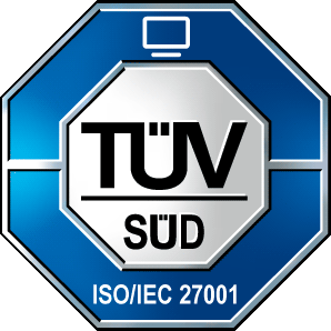TÜV-SÜD-Prüfzeichen: Informationssicherheit zertifiziert nach ISO/IEC 27001